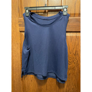 Lululemon Womens Train To Be Tank Top Shirt Blue Sleeveless Scoop Neck Stretch 8